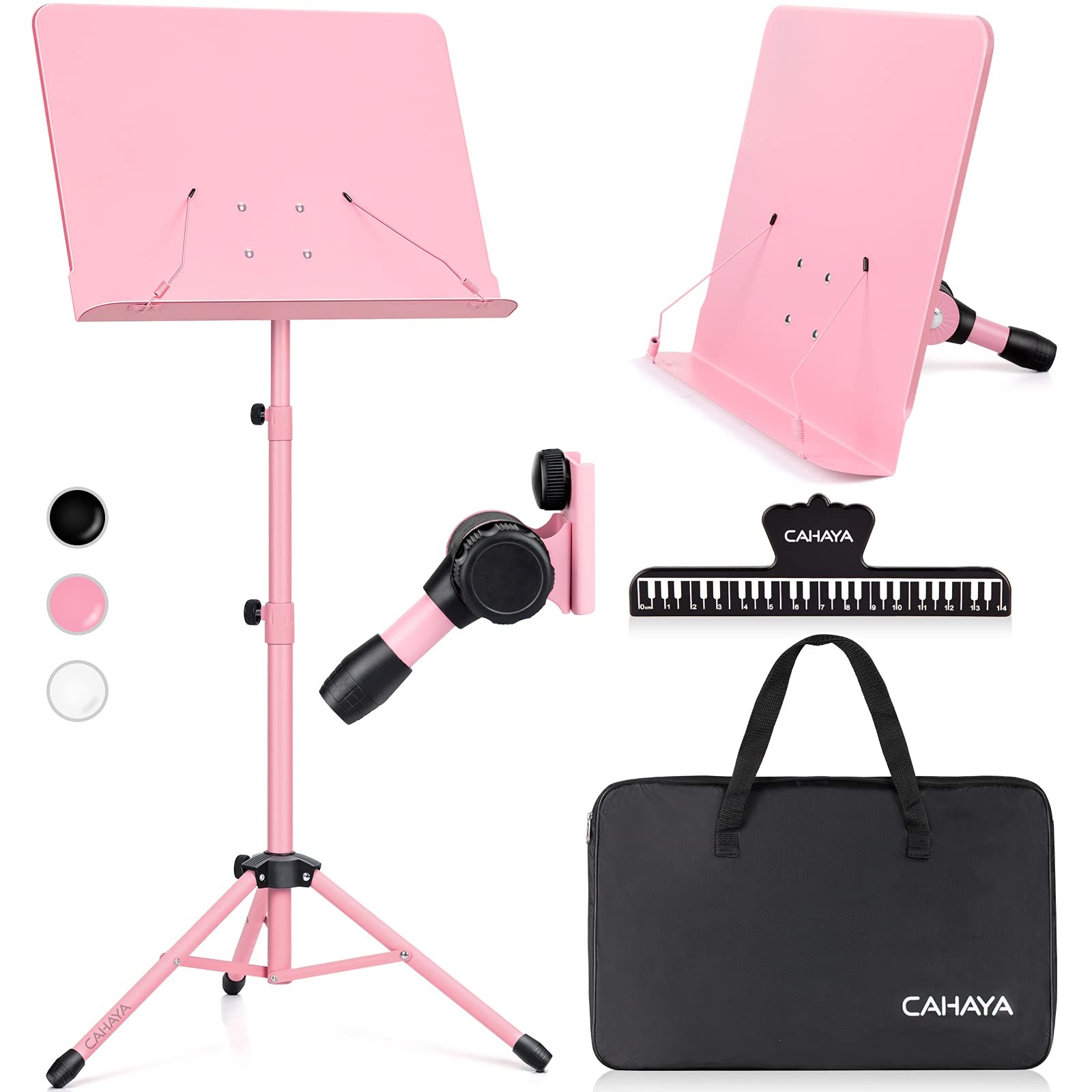 Sheet Music Stand Tabletop Solid Back Book Note Laptop Tablet Bag Pink CY0194