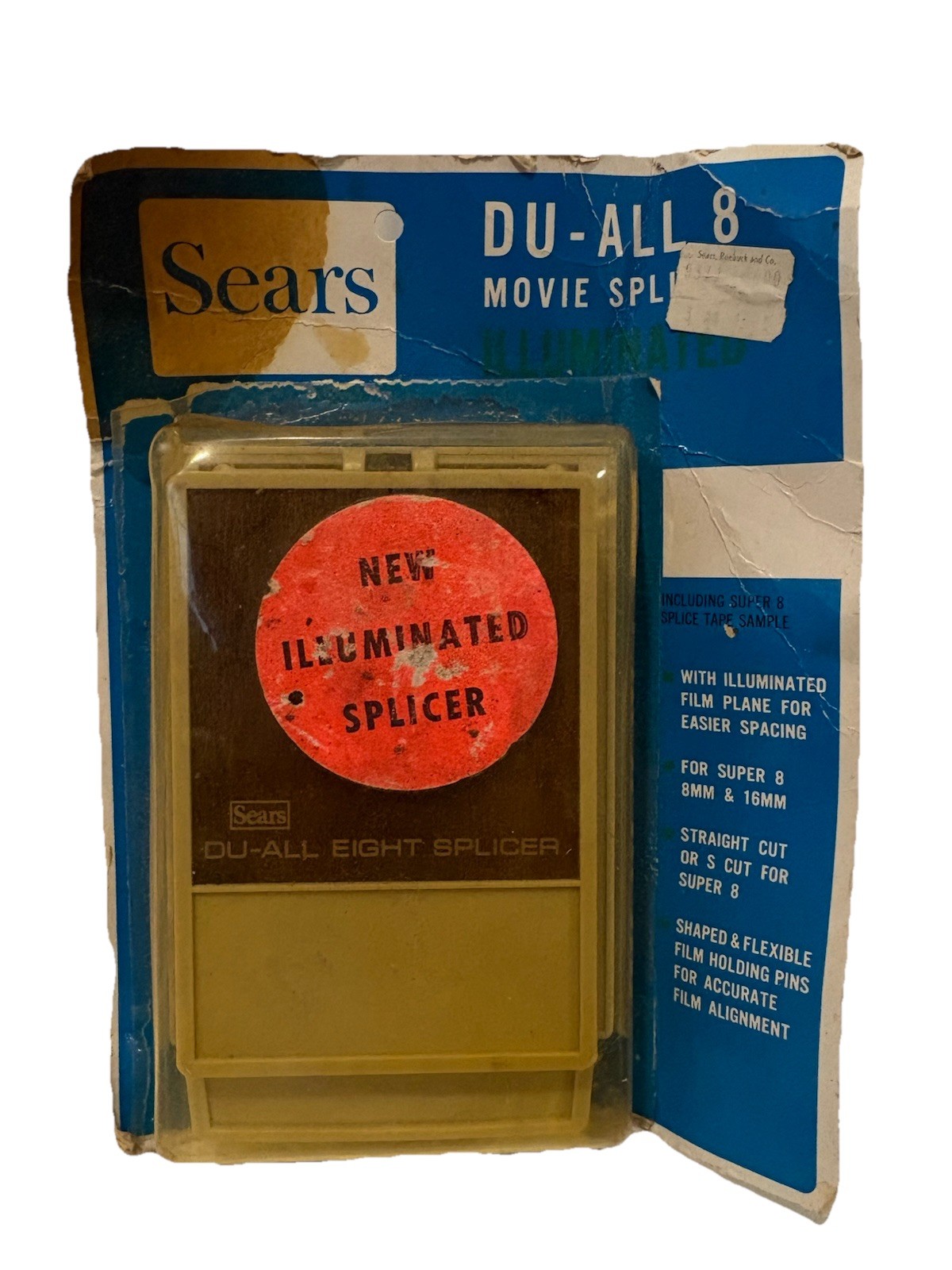 Vintage Sears DU-ALL 8mm, Super 8, 16mm Film Movie Splicer Illuminated