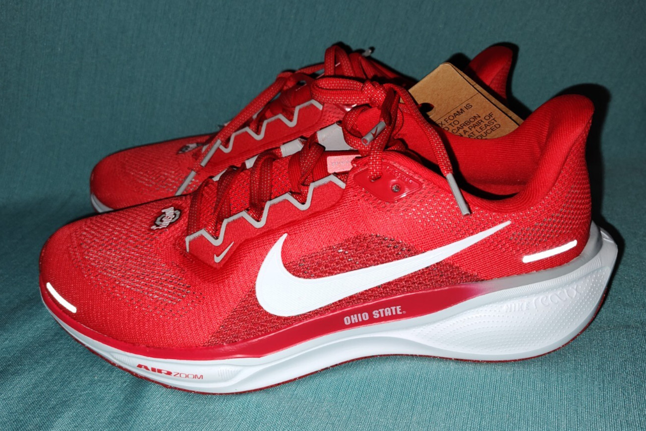 New Nike Pegasus 41 Road Running Shoes Ohio State Buckeyes Mens 9 FZ5135-600