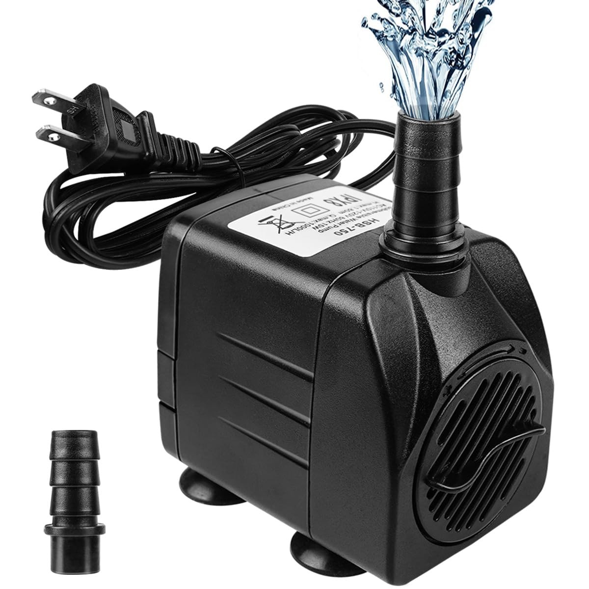 Submersible Pump 15W Ultra Quiet Fountain Water Pump 265GPH With 5.25 Ft High...