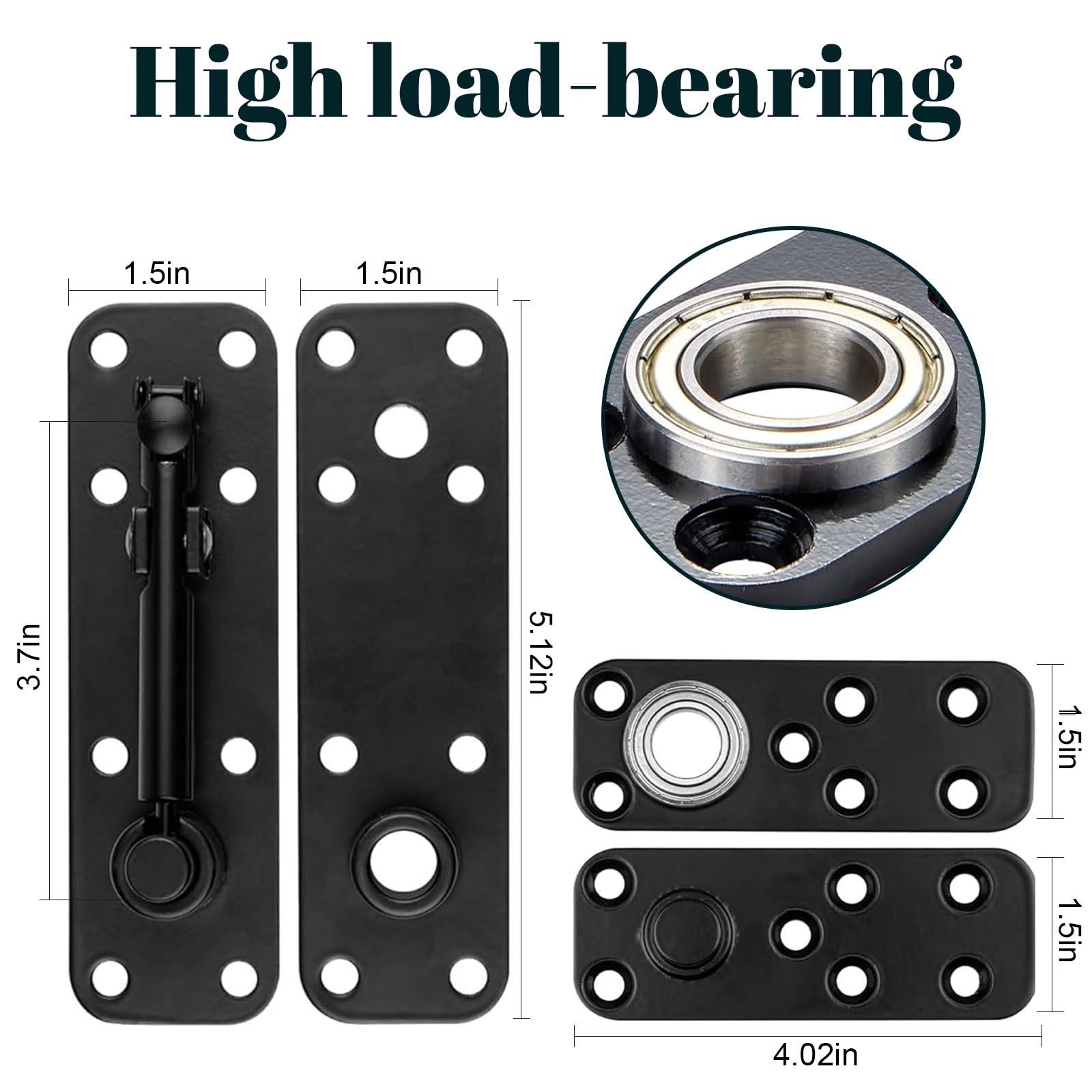 Hidden Door Hinge, Silent Operation 570 LB Hidden Hinges, Pivot Hinge, 360° R...