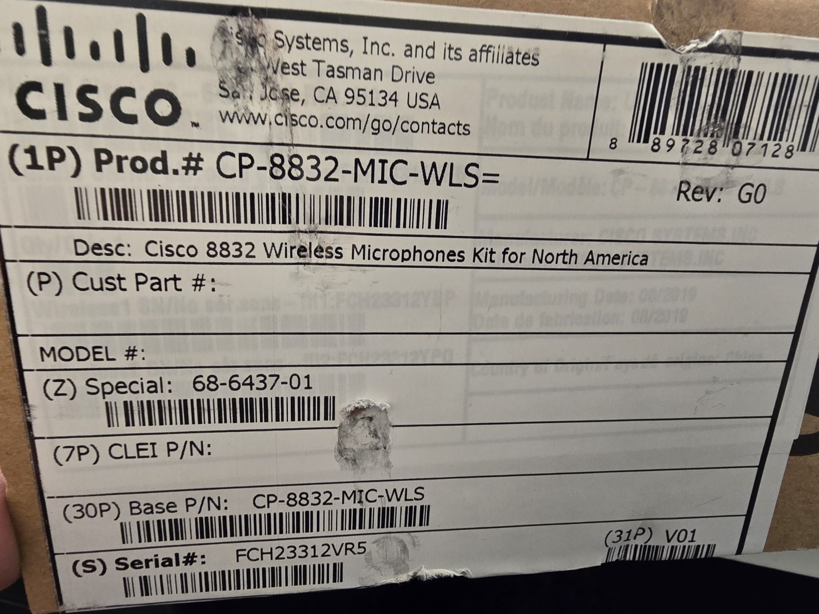 New Cisco 8832 Wireless Mic CP-8832-MIC-WLS Microphone Kit CP-8832-MIC-WLS 8832