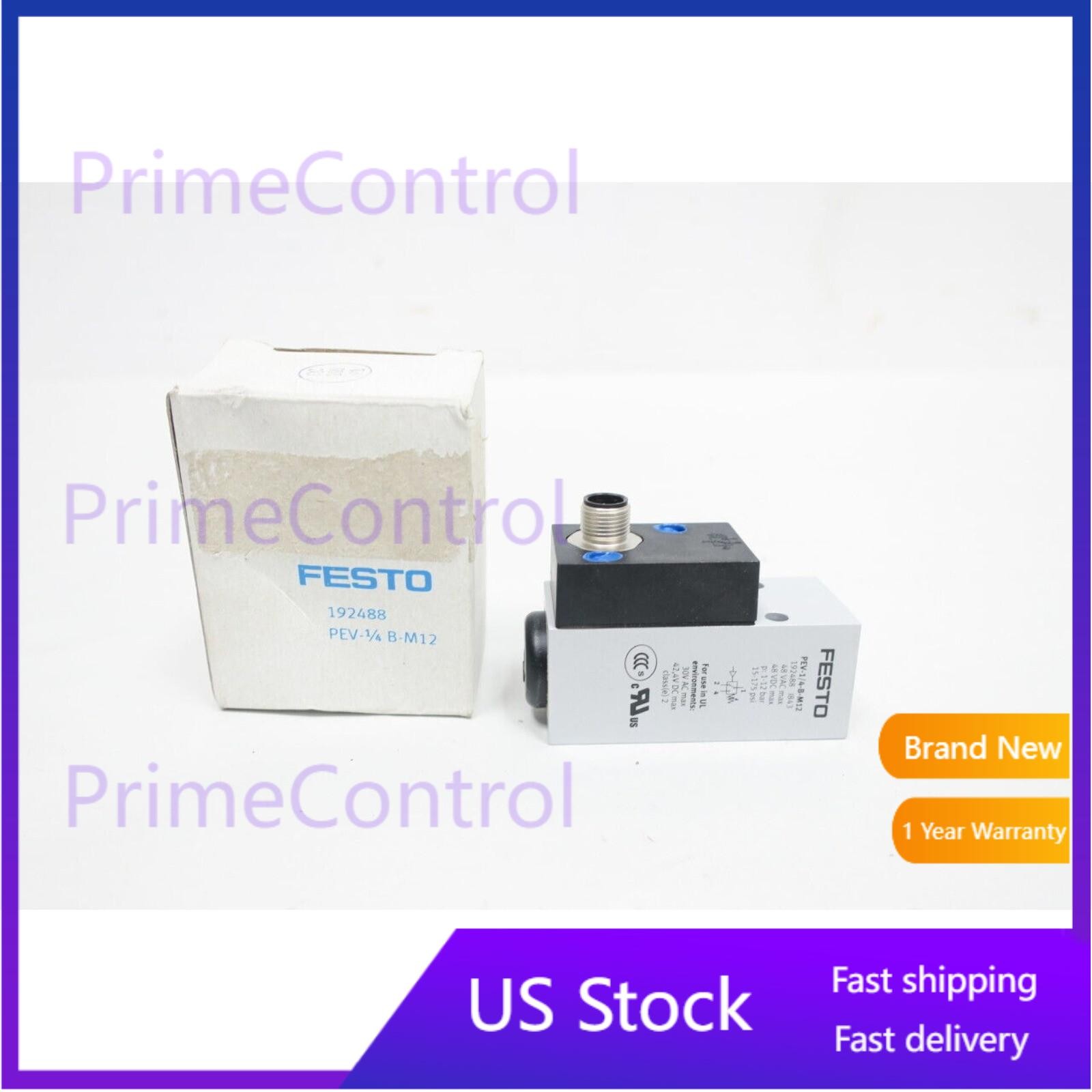 US FREE TAX New Festo PEV-1/4-B-M12 192488 Pressure Switch