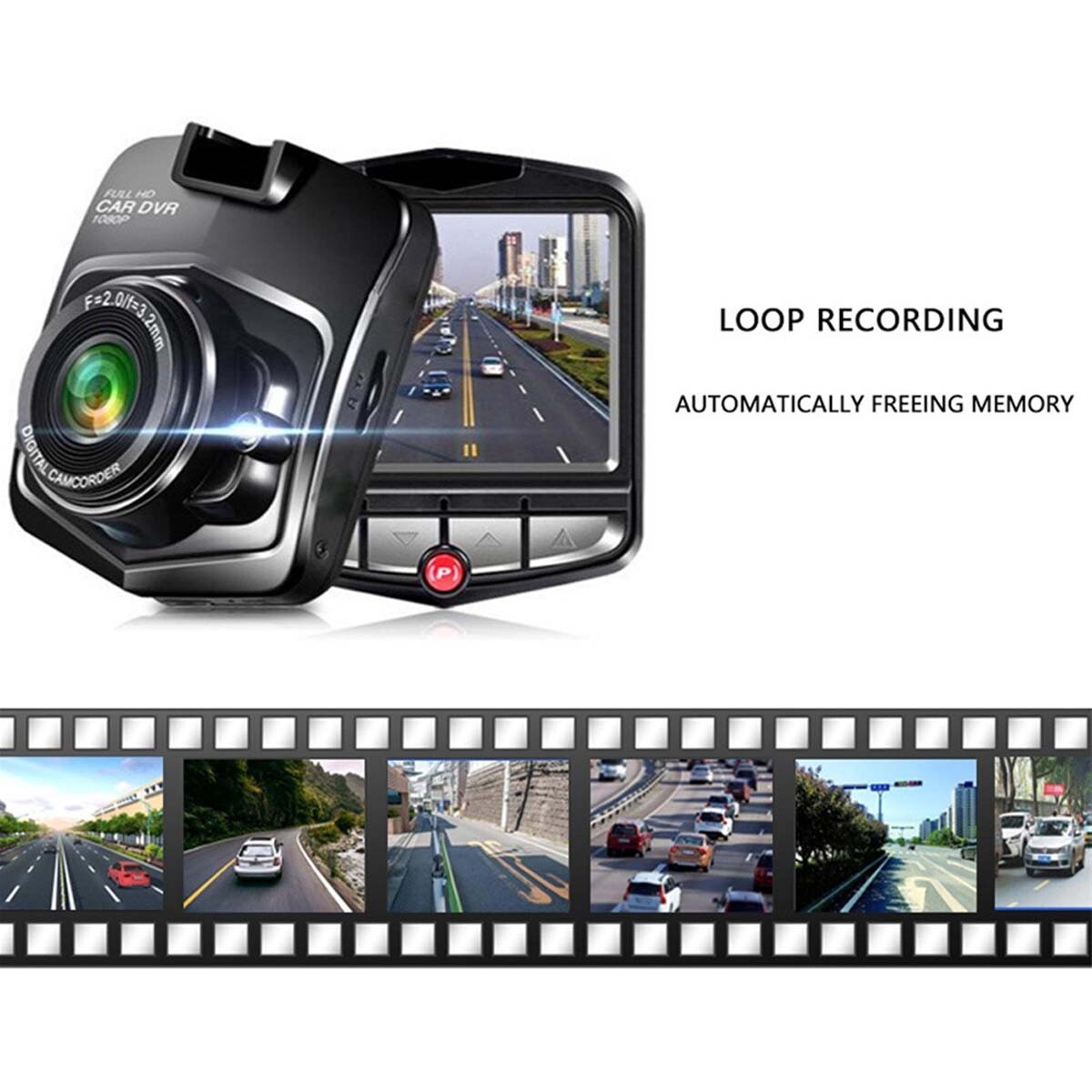 Car DVR Dash Cam 1080P Front Inside Camera Video Recorder G-Sensor With lights