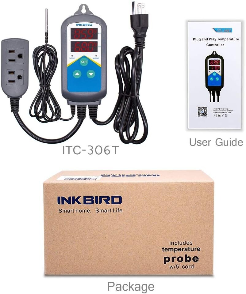 ITC-306T Digital Thermostat - 24-Hour Day/Night Temperature Control for Reptiles