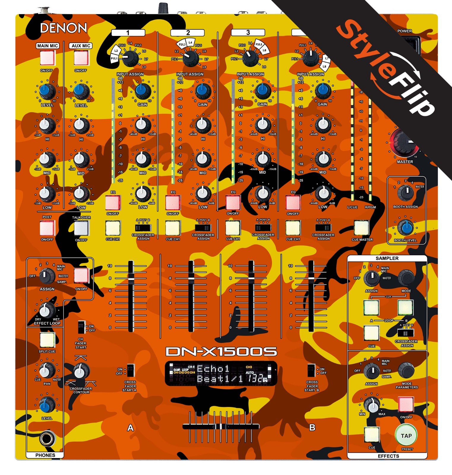 Denon X1500S/X1500 Skin | Orange Camo | Protective Decal | StyleFlip Skins