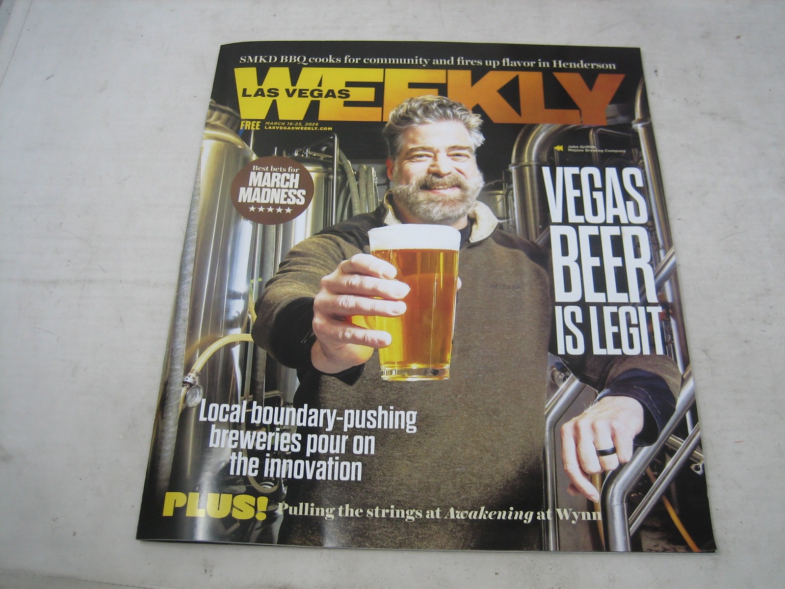 LAS VEGAS WEEKLY MAGAZINE MARCH 19-25 2026 VEGAS BEER IS LEGIT ISSUE BREWERY