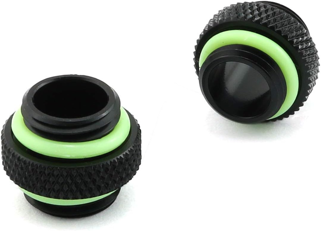 2Pcs Male to Male Extender Fitting Black G1/4" Water-Cooled Coupler