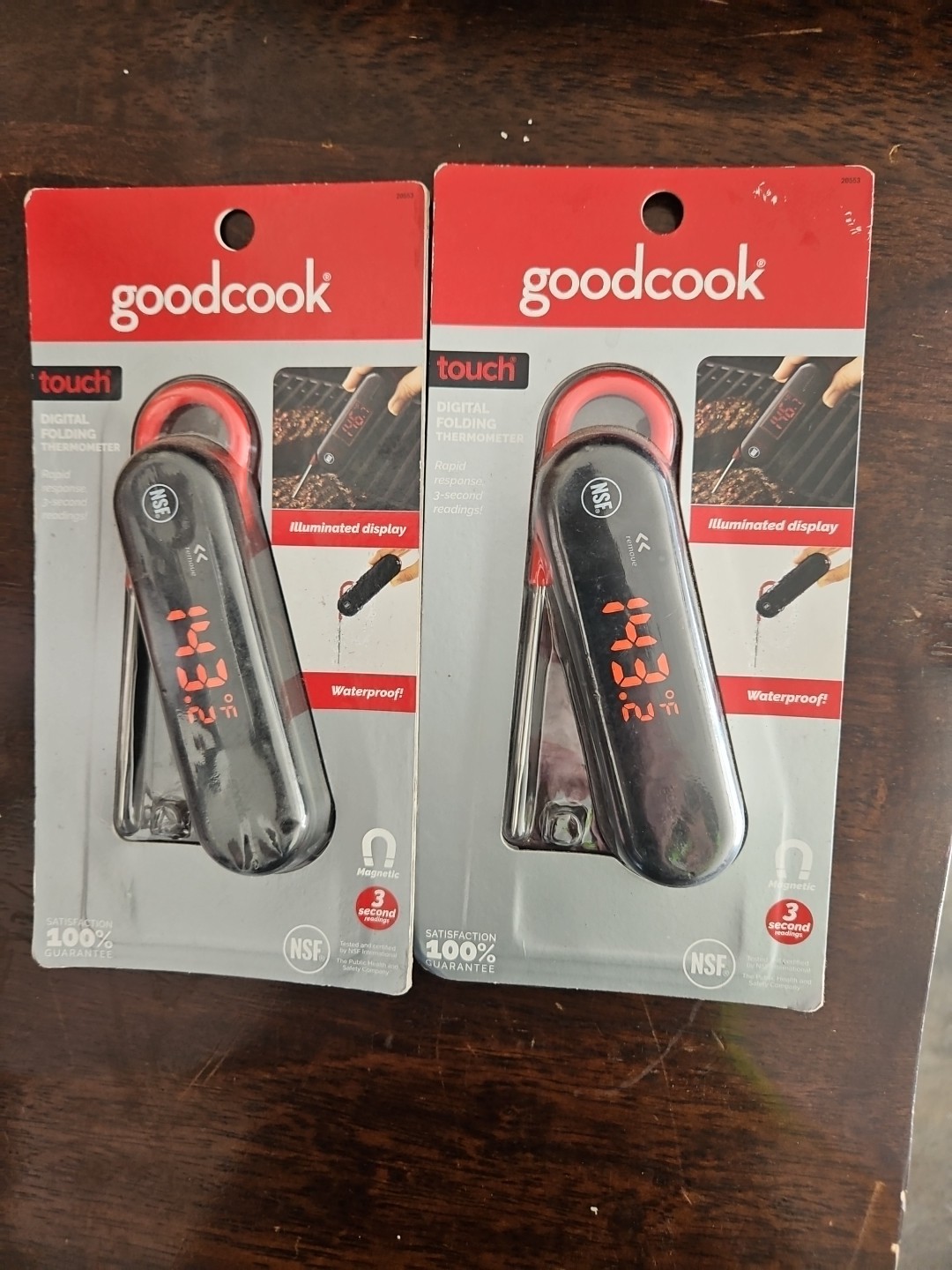 2 Goodcook Touch Digital Folding Thermomter New