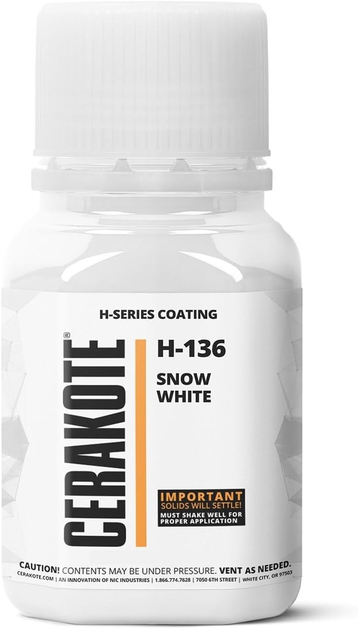 Cerakote H-Series Oven Cure H-136P Snow White Ceramic Coating (16oz) Part B