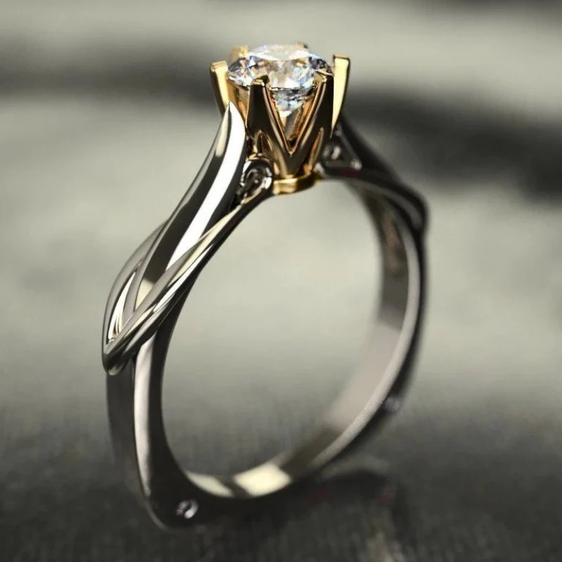 HOT DEAL 18K Gold Ring for Women Moissanite Natural Gemstone Luxury Jewelry Gift