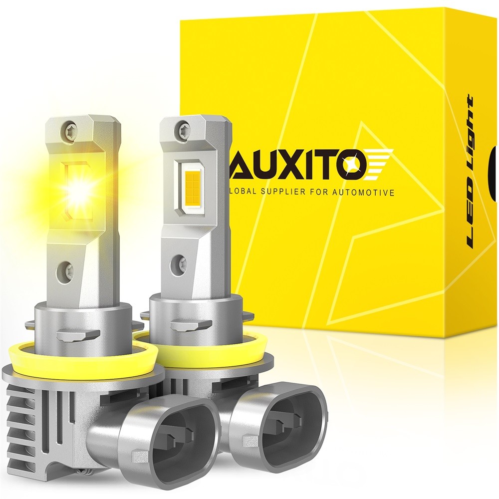 AUXITO Yellow H11 LED Headlights Kit Low Beam Bulbs Super Bright 3000K 24000LM