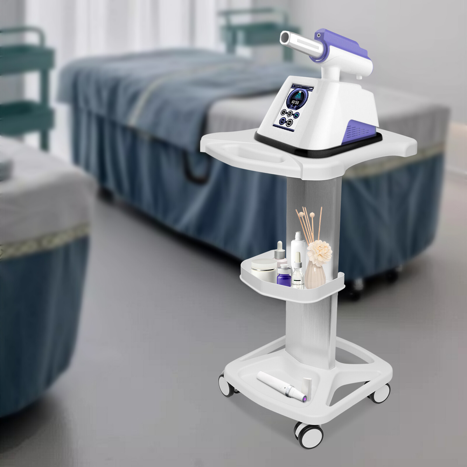 Dental Trolley Medical Cart Steel Mobile Tool Cart Swivel Caster
