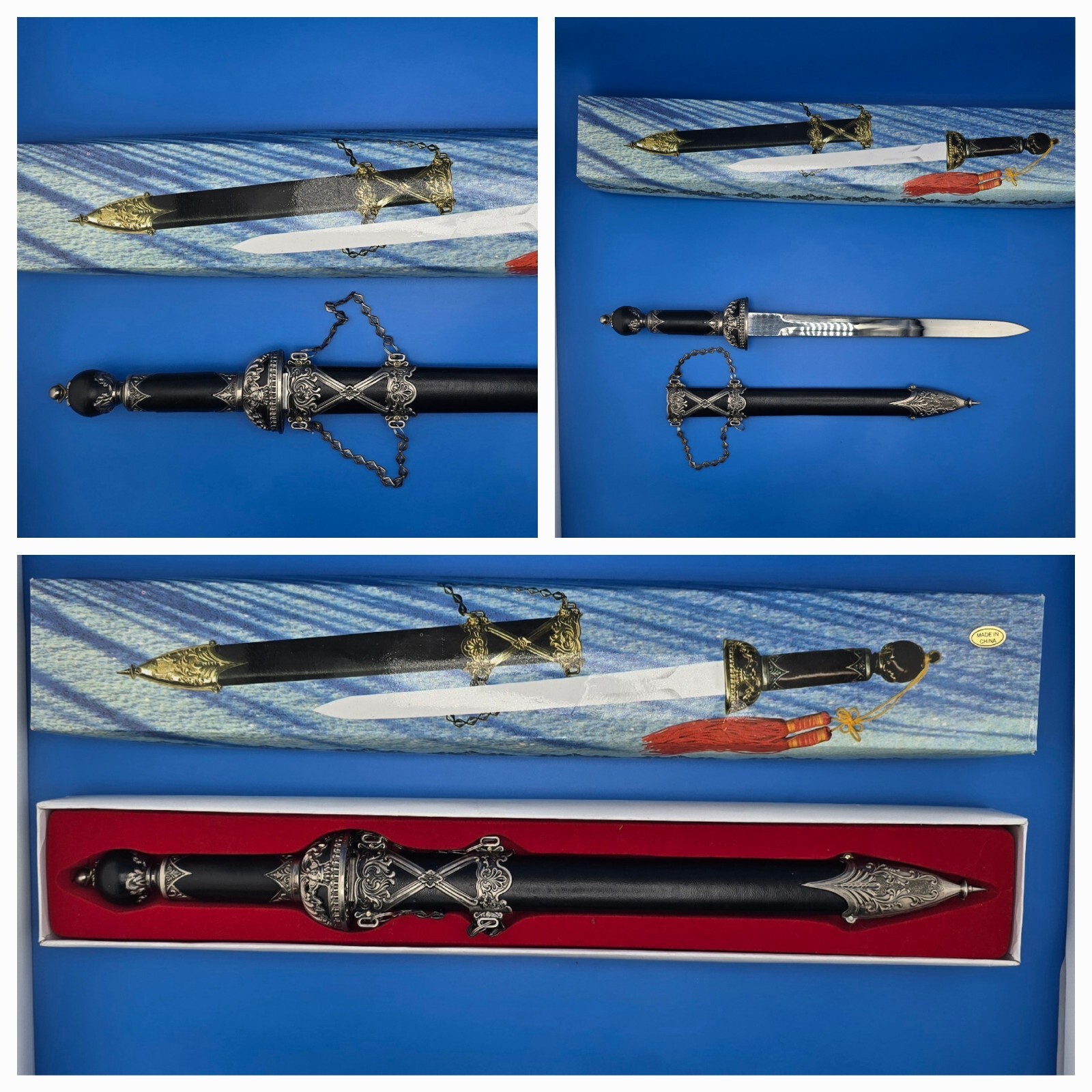 15.75" Roman Collectible Dagger Stainless Steel Sheath Collectors Fantasy Sword