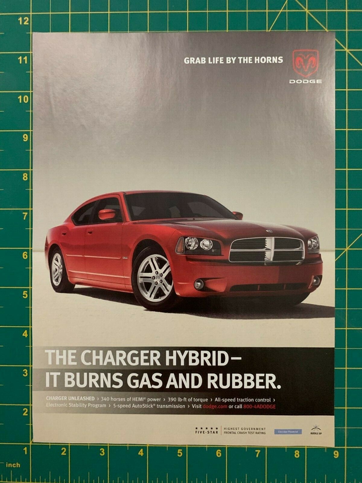 2005 Vintage Dodge Charger Hybrid Grab Life By The Horns Automobile Print Ad F1