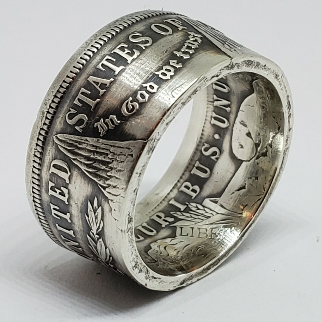 Real Silver Dollar Coin Ring size 14 1/2