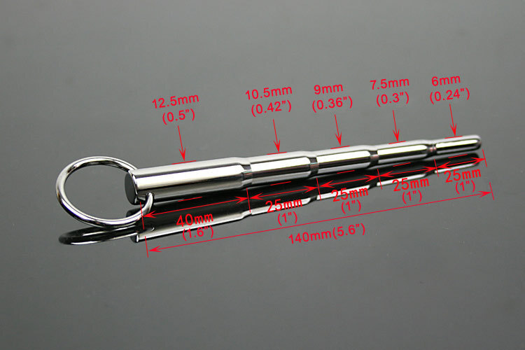 Male Stretcher Plug Stainless Steel bondage Sounding ring insertPlug