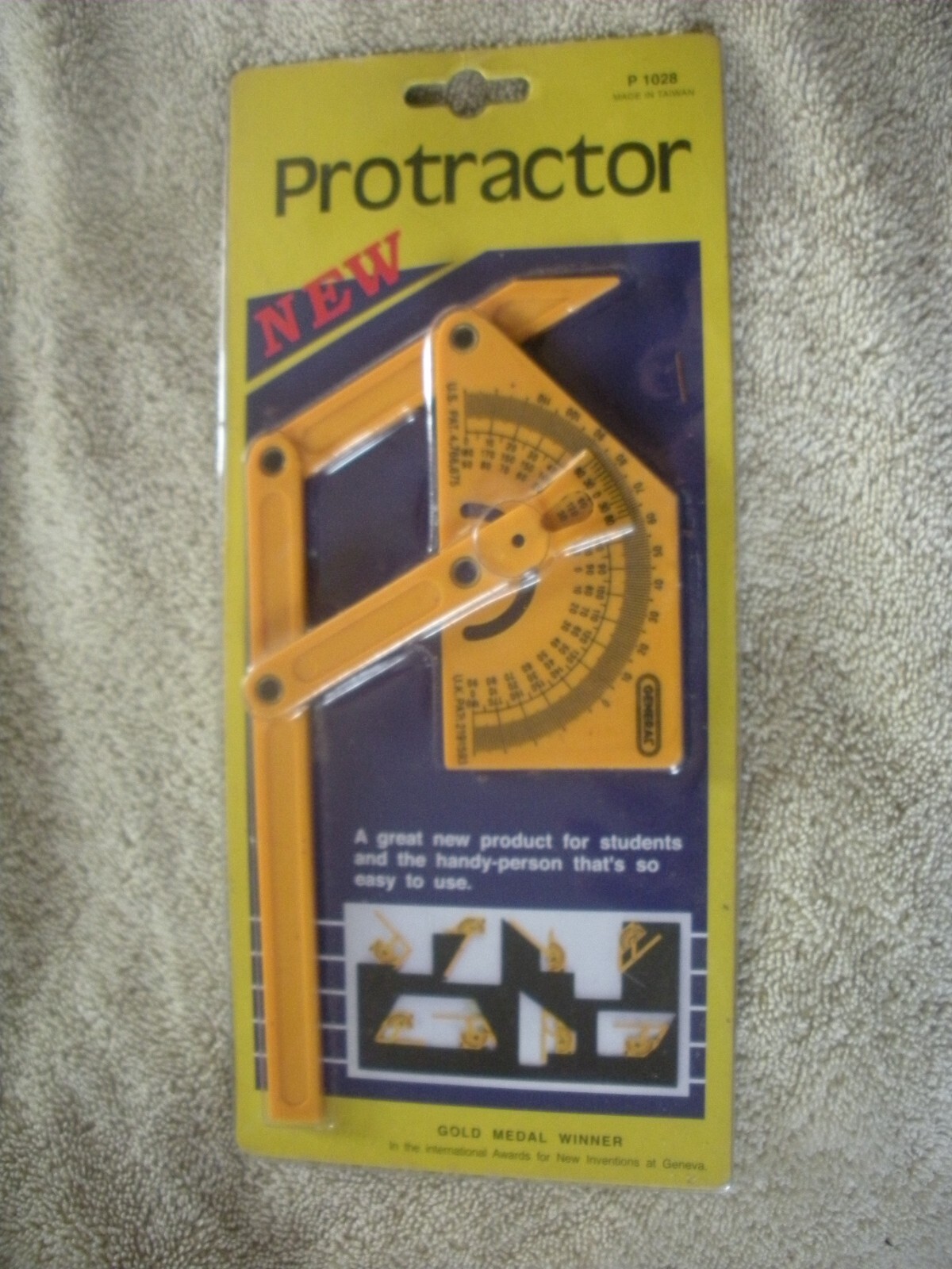 Vtg Protractor New P 1028 Gold Medal Winner Award / New Inventions / Geneva New