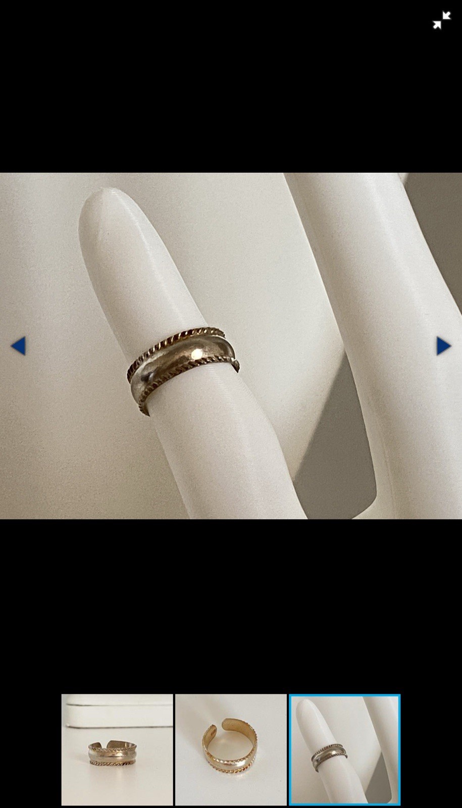 Sterling Adjustable Band Toe Ring with Rope Design