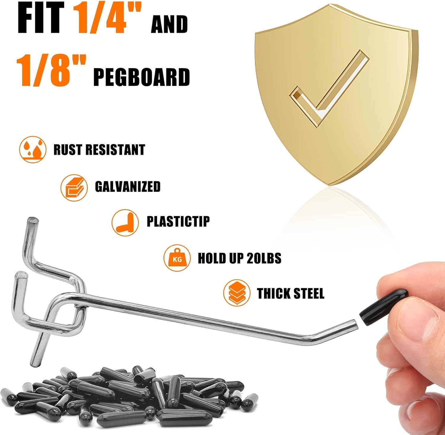 Pegboard Hooks Pegboard Accessories,4 Inch,Pegboard Organizer Kit for Garage Org