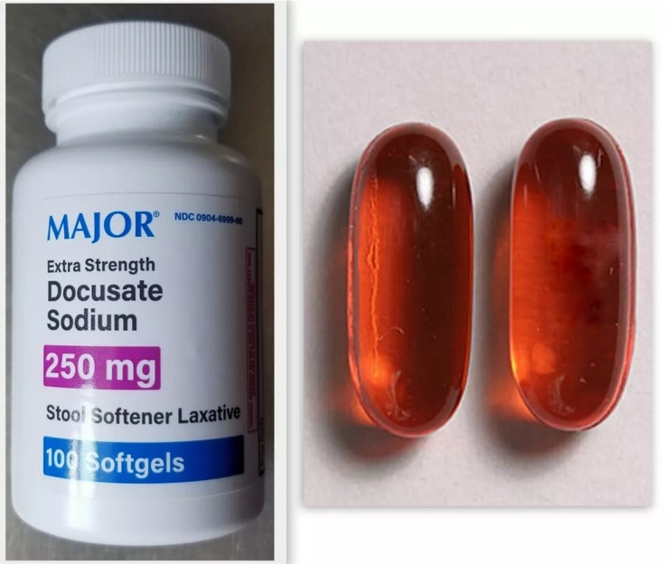 Major Stool Softener Docusate Sodium 250mg 100 Softgels (Exp: 11/2027)