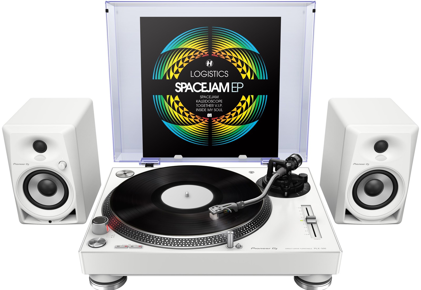 PLX-500-W: WHITE Turntable Direct-drive Motor, Preamplifier, Headshell with