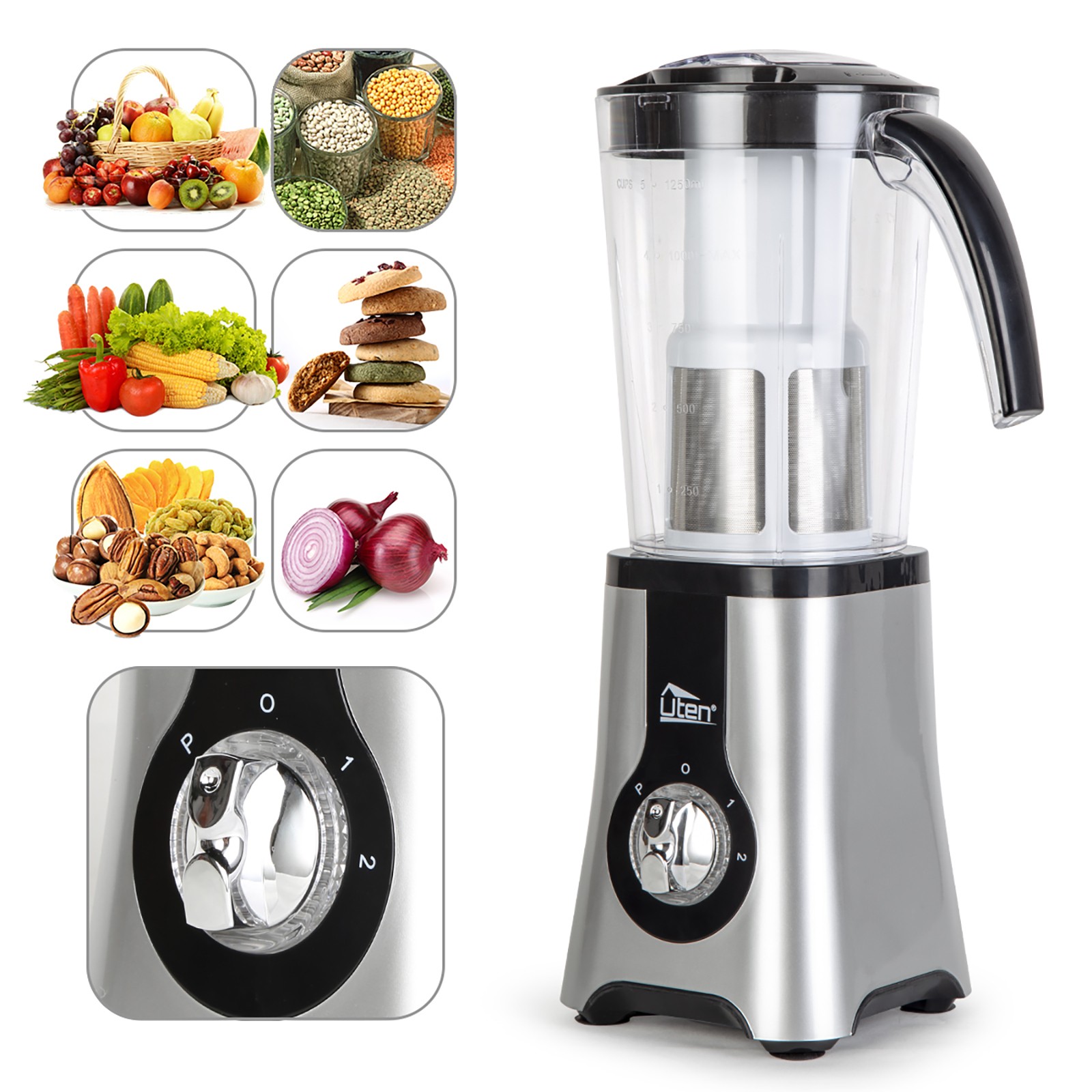 Uten Kitchen Blender Set -3-Mode for Smoothies, Drinks, and Grinding Seasonings