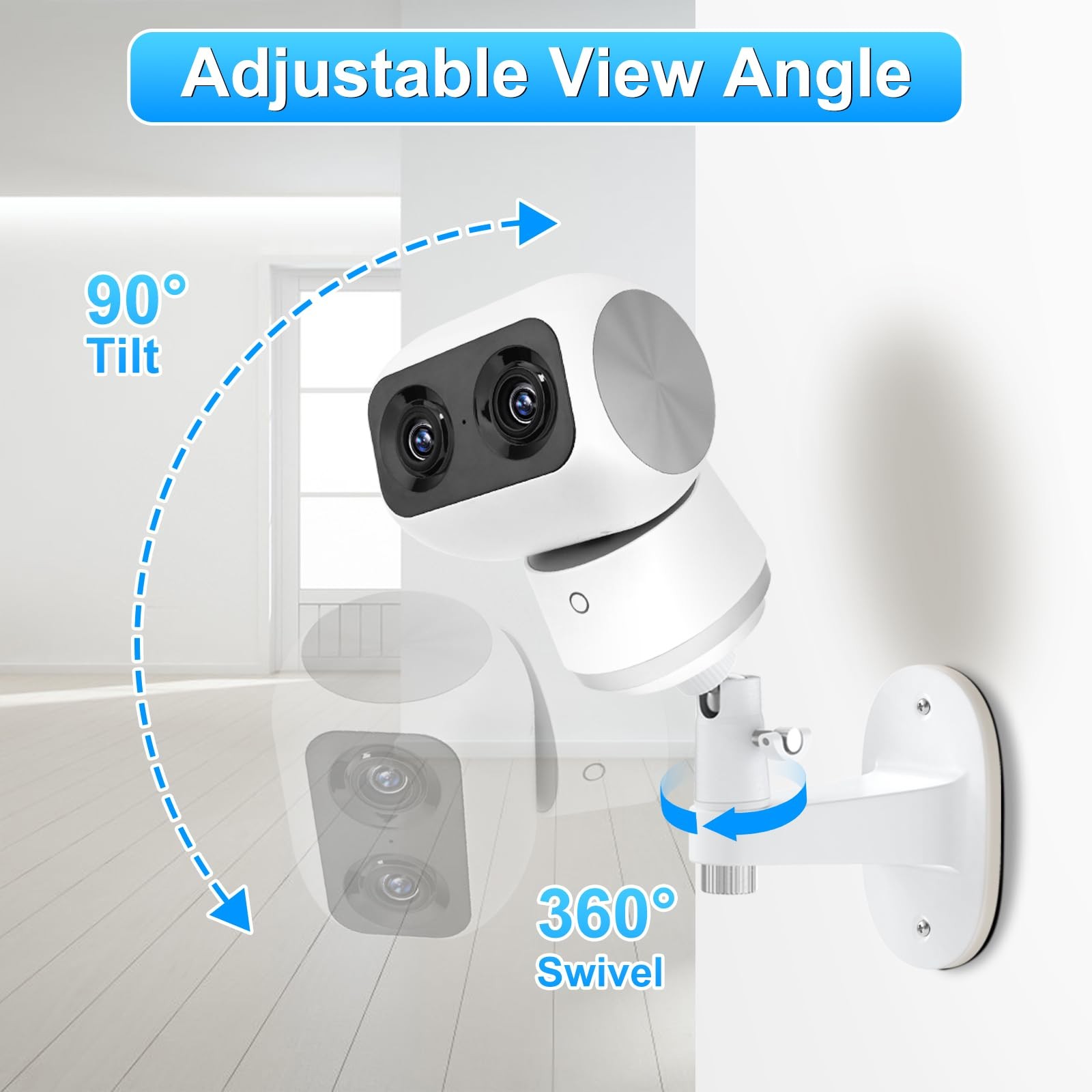 wochel Security Camera Mount for eufy Indoor Cam S350, Adjustable Baby White