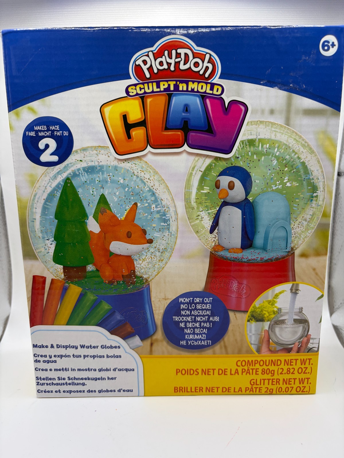 Sealed 2022 Hasbro Play-Doh Sculpt 'n Mold Clay Make & Display Water Globes