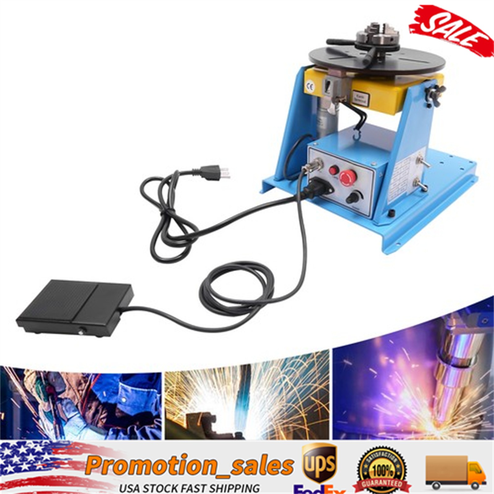 10KG Rotary Welding Positioner Turntable Table Welding Position 0-90° 1-12rpm
