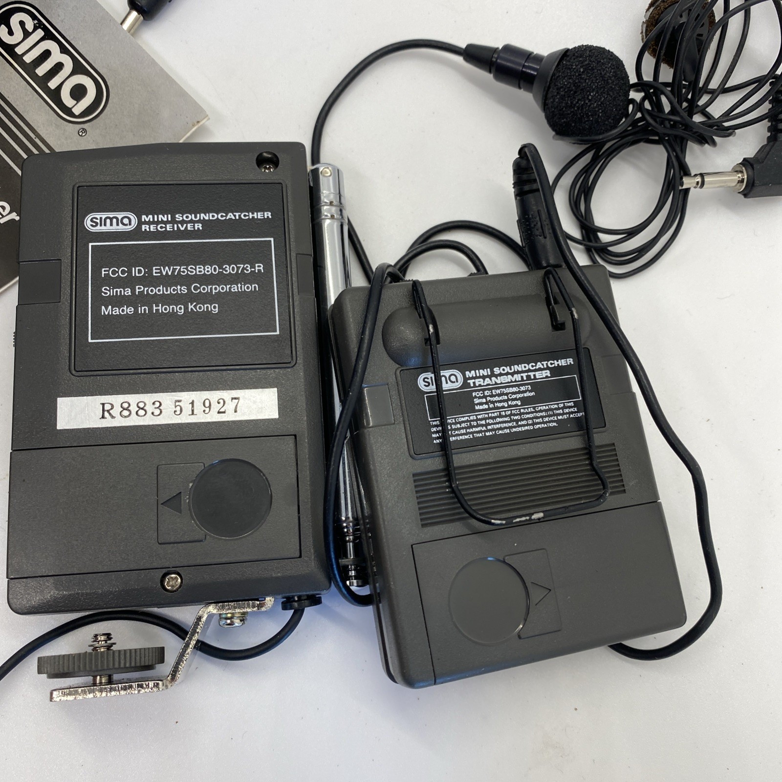 Sima Sound Catcher Wireless Remote Microphone & Receiver Model 80-3000. untested