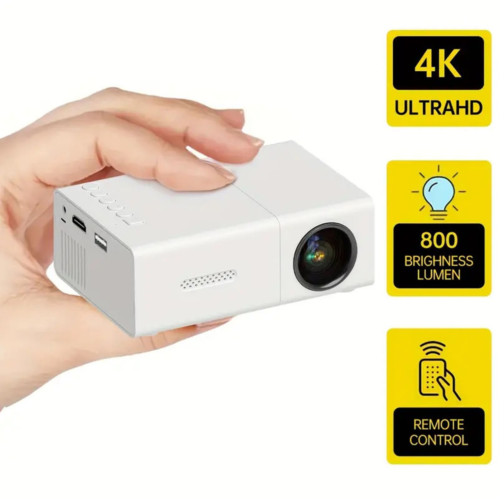 Mini Projector 1080P HD Support USB Multimedia Interface Multimedia Projector