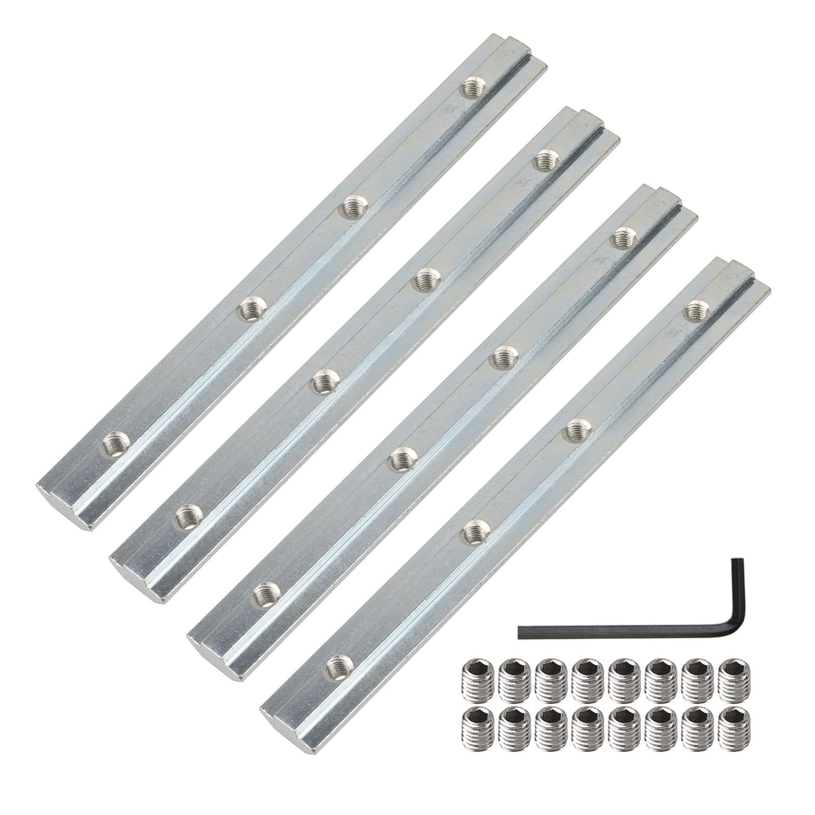 Rrina 4Pcs 4040 Series Aluminum Profile Straight Line 4040 Series, Silver