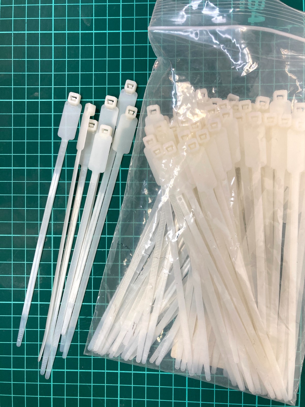 White Natural Identification Cable Ties  - ID Tag - 7.5", 50 lb. - Pack of 90
