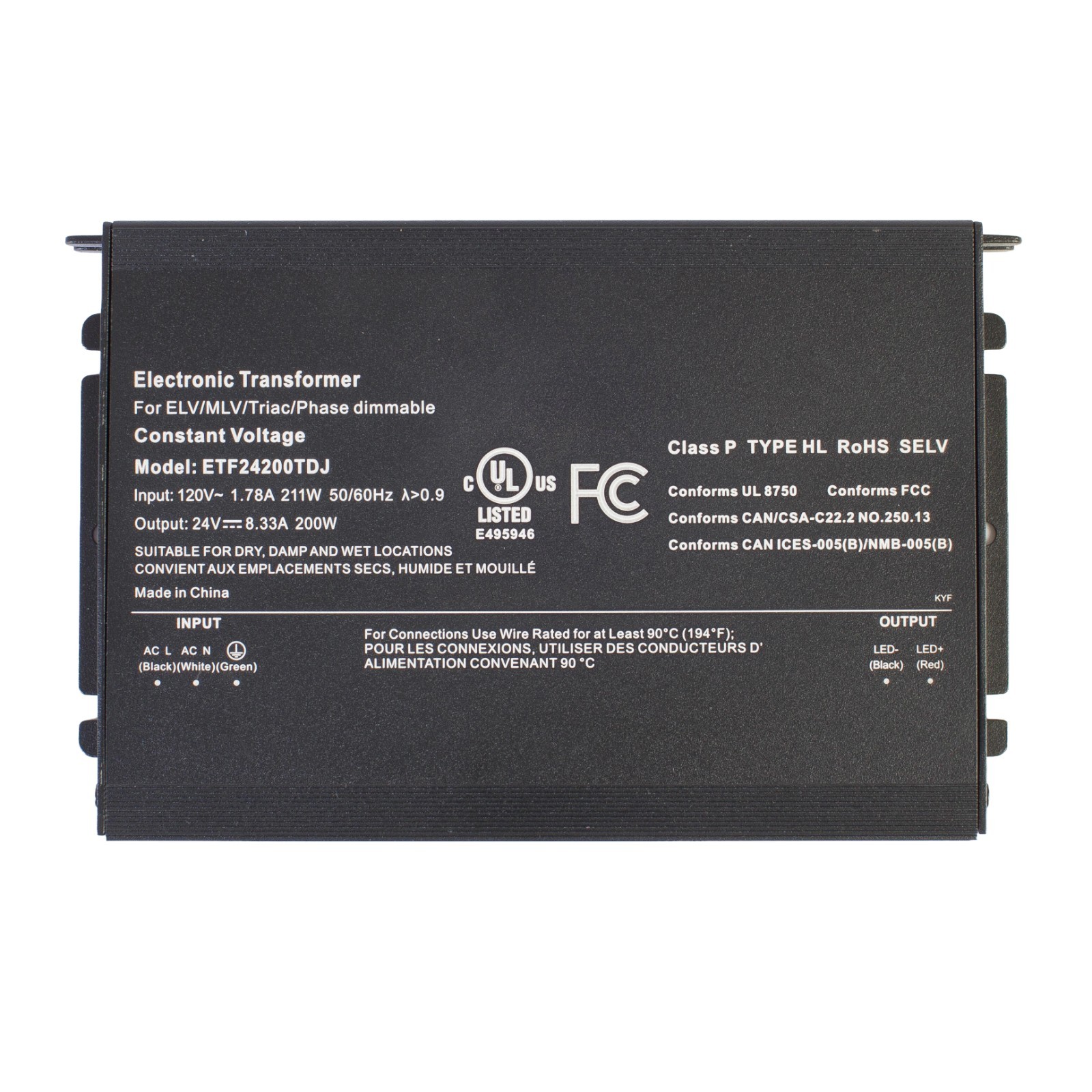 UL listed dimmable LED driver 24v 200w 8.33 compact LED driver for Light Strip