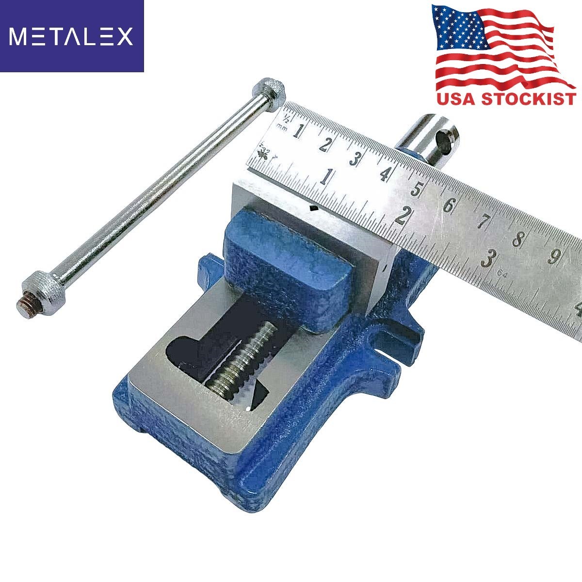 METALEX 2" Self Centering Low Profile Vise 50mm Fixed Base USA STOCKISTS