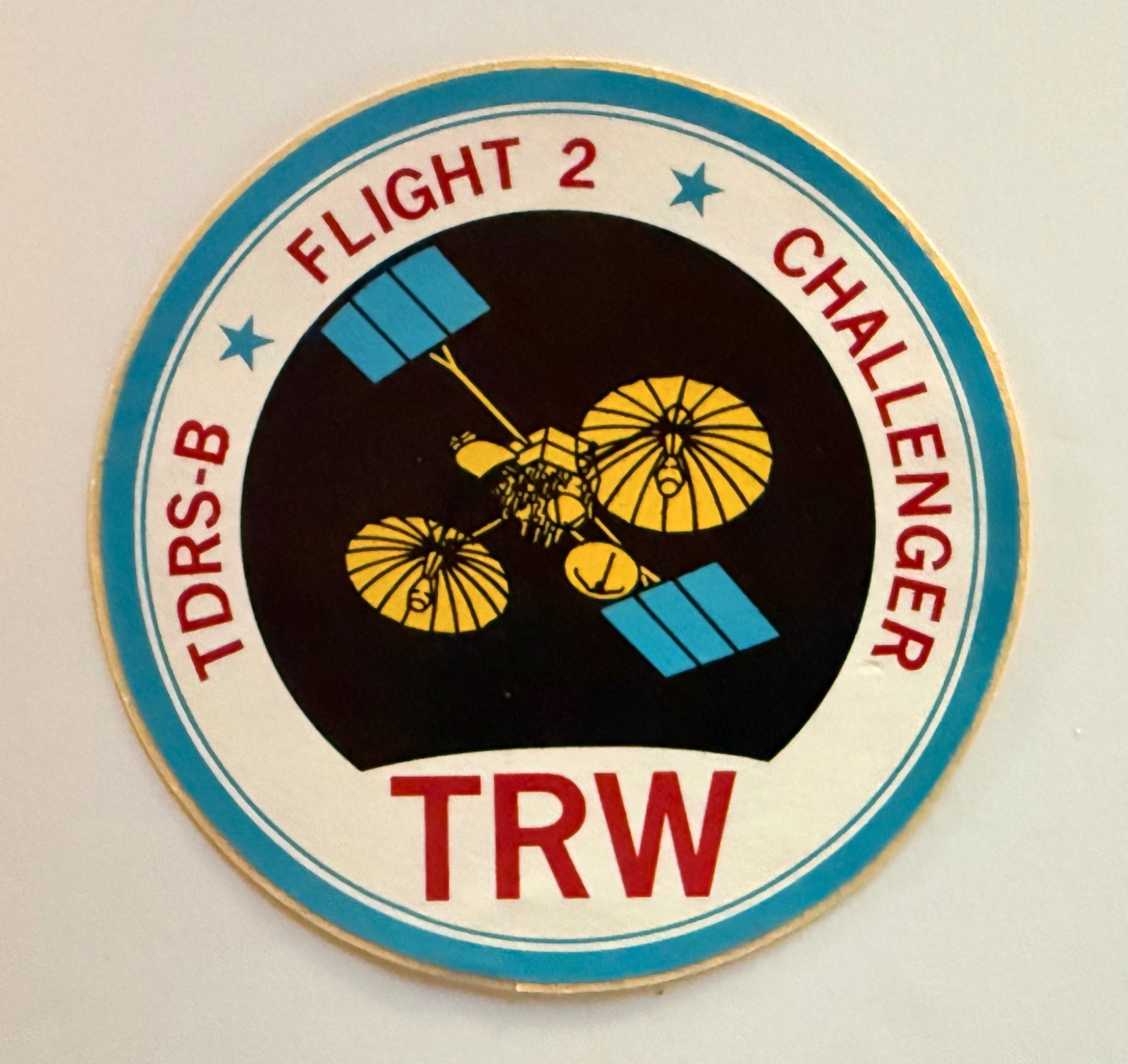 RARE TRW TDRS-B Satellite Sticker NASA Challenger STS-51L Mission Payload 1986