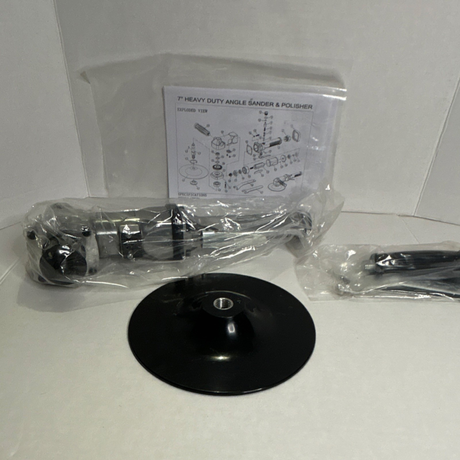 Air Angle Sander & Polisher, Hook-and-Loop Pad, Silver/Black