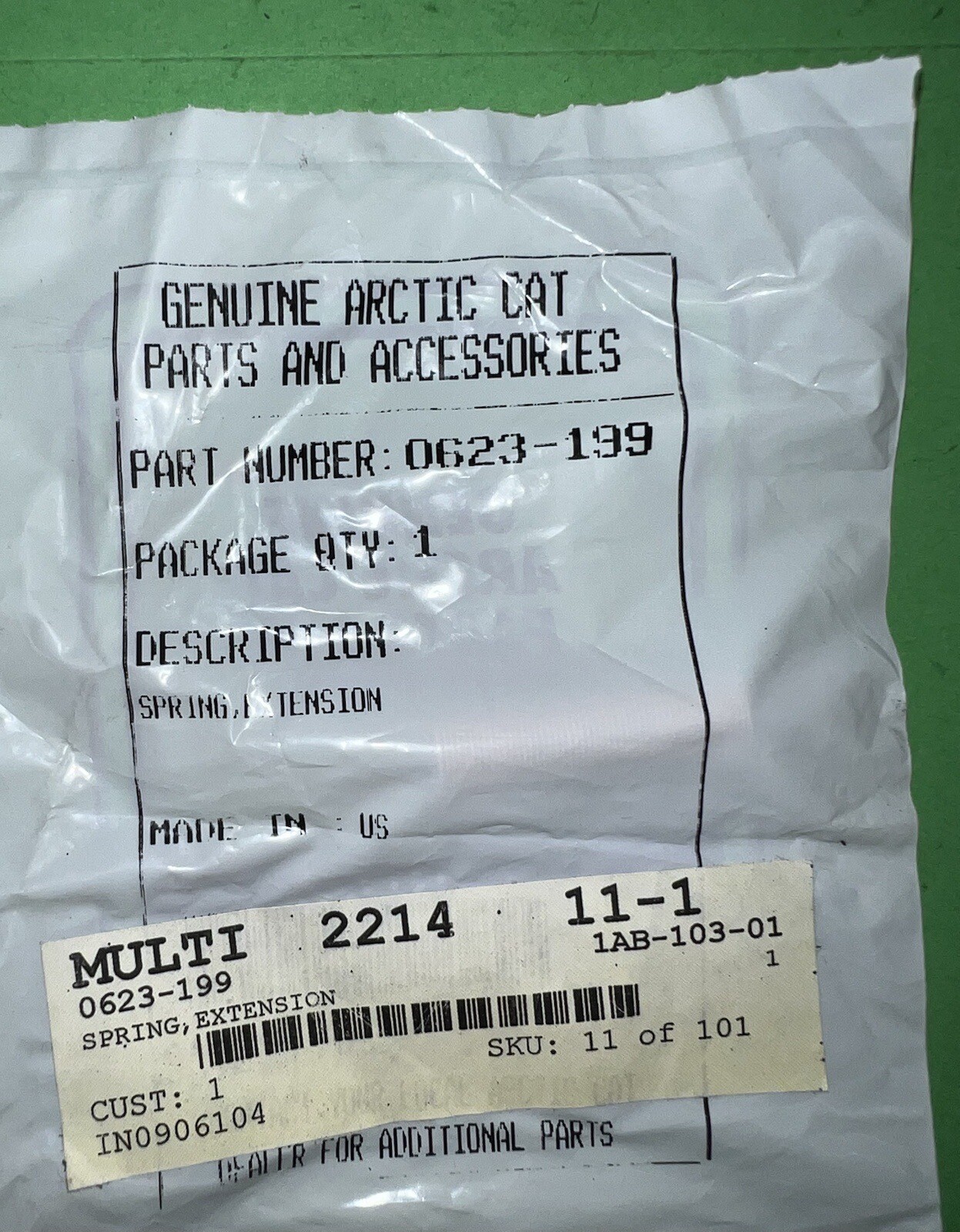 Arctic Cat OEM Extension Spring 0623-199 New
