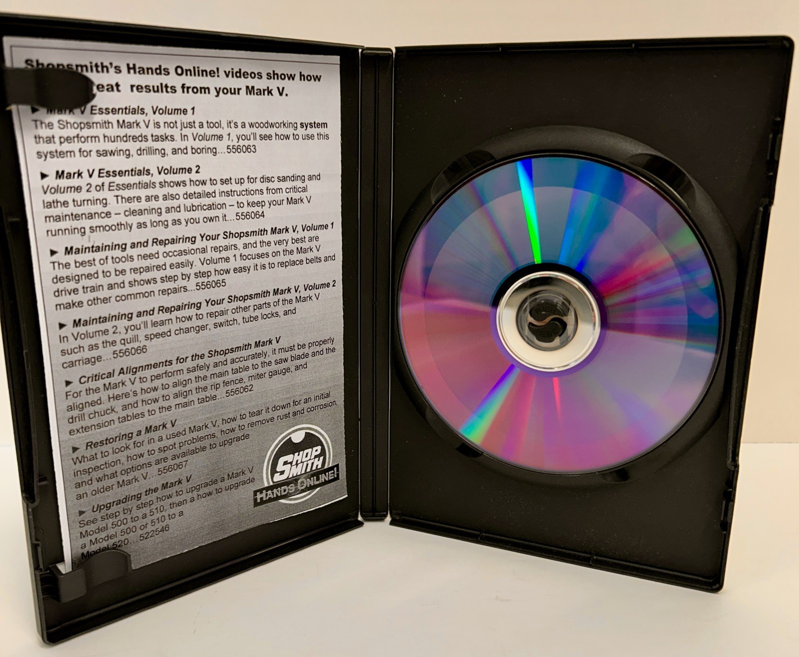 NEW Shopsmith Mark V Critical Alignment Kit 555884 Dial Indicator 22pc Point DVD