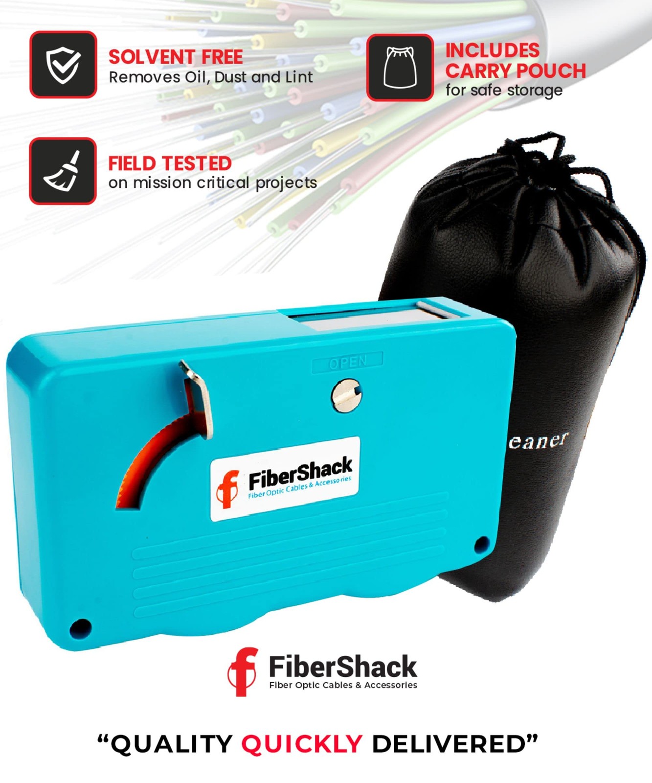 Fibershack fiber optic cleaning box 1.25/2.5mm