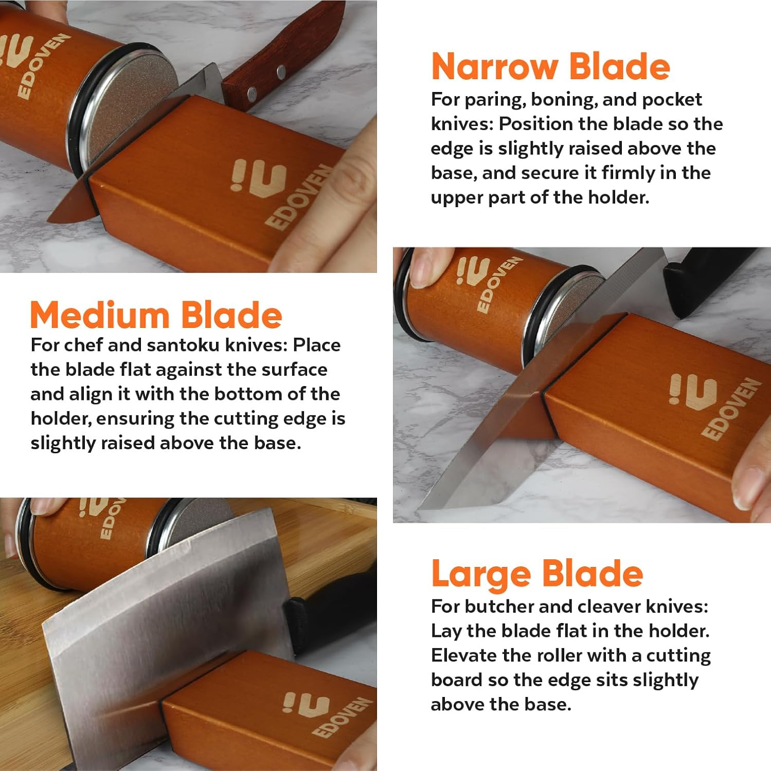 Knife Sharpener Tool – Rolling Knife Sharpener Kit with Leather Strop, Magnetic