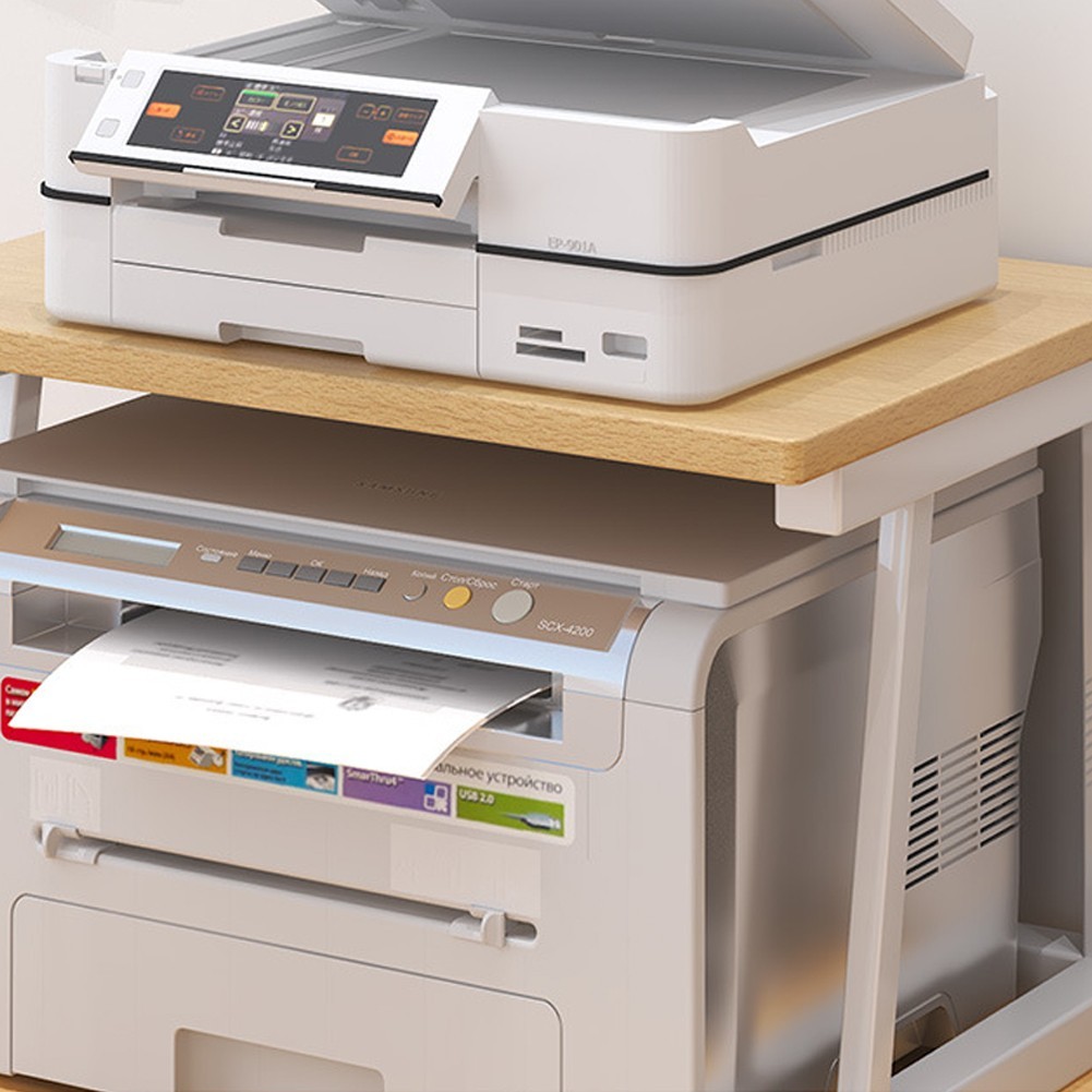 2Tier Under Desk Printer Table Wood Desktop Printer Stand Printer Shelf for Home