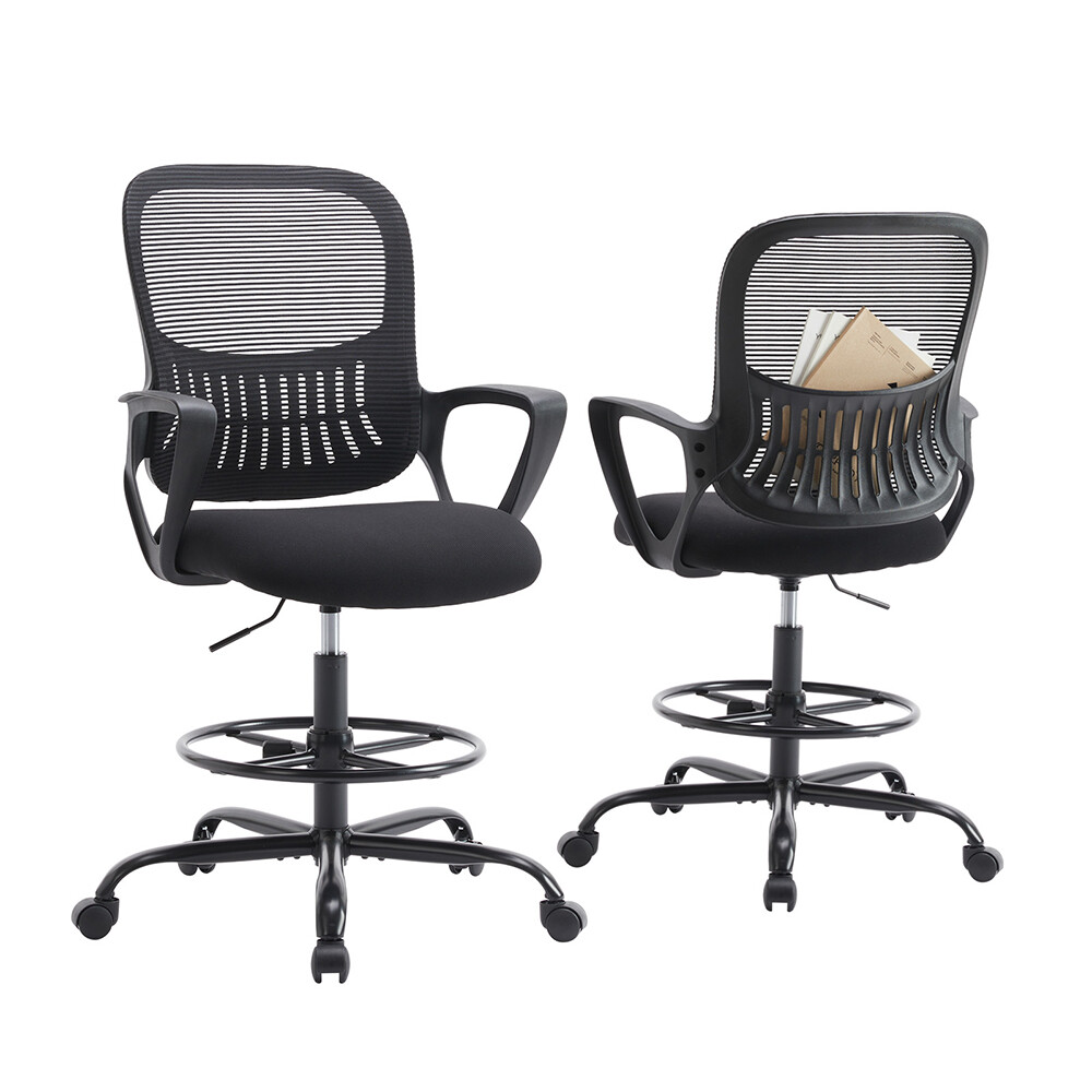 Ergonomic Office Swivel Drafting Chair Adjustable Height Mesh Rolling Desk Chair