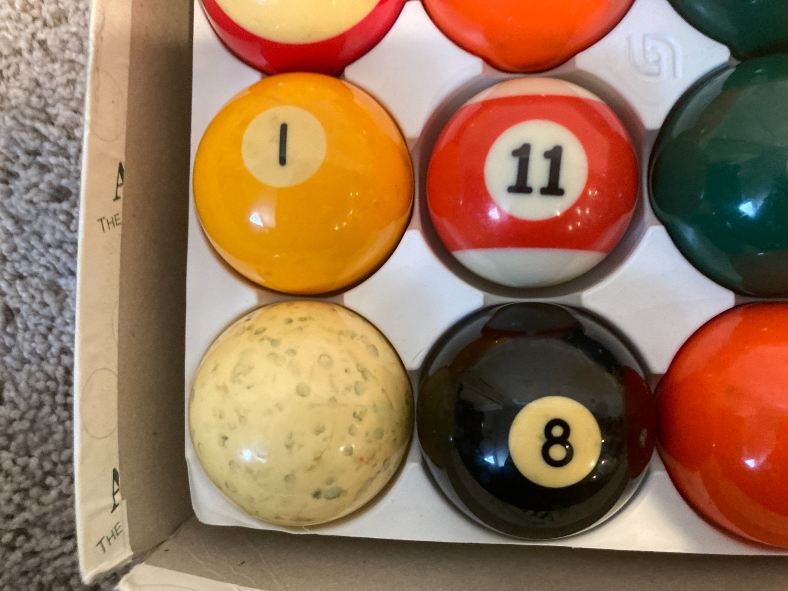 Vintage Aramith Belgian Billiard Pool Balls Standard 2.25" Full Set
