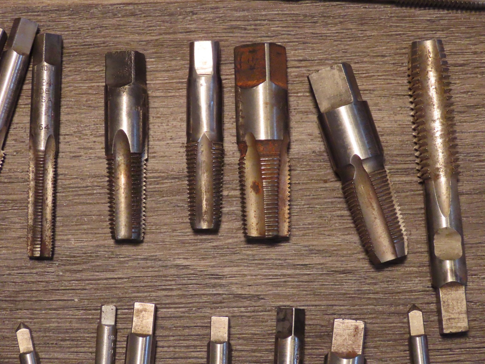 Lot Of Vintage Tap and Die Tools , Bits , Taps Dies Metalwork Tooling Wells