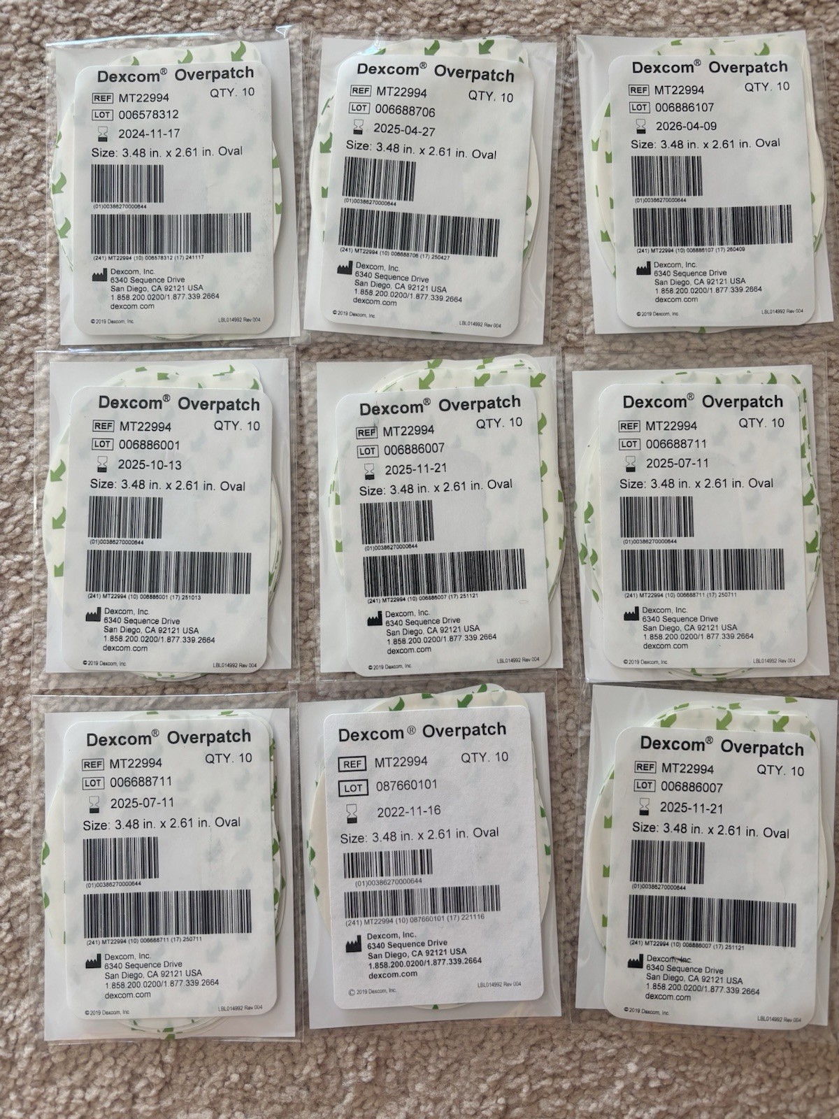 New REAL Dexcom G6 Adhesive Patches -  110 Pcs Waterproof Overlay Patch