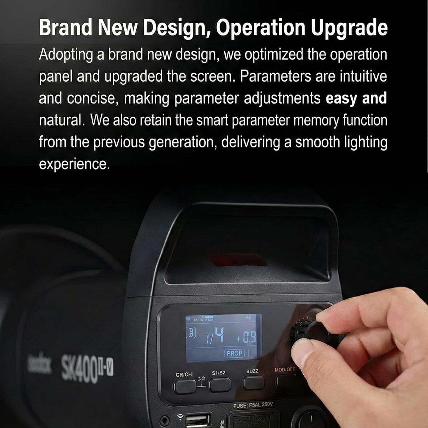 SK300IIIV GN58 Studio Flash Strobe, 2.4G Wireless X System, Upgraded 10W LED Mod