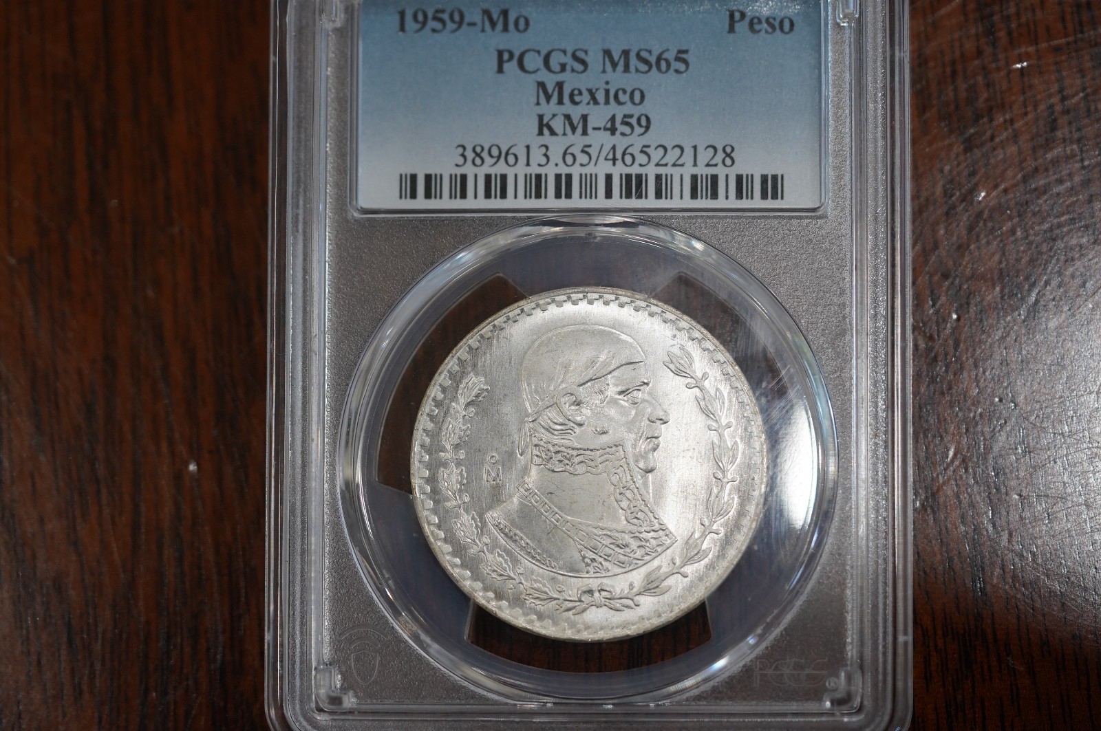 1959-Mo 1 Peso Mexico Silver - PCGS MS65
