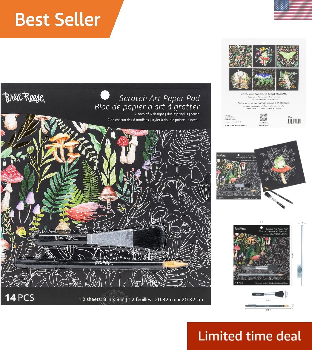 Scratch Art Paper Pad: 12 Enchanting Nature Designs for Relaxation & Creativity